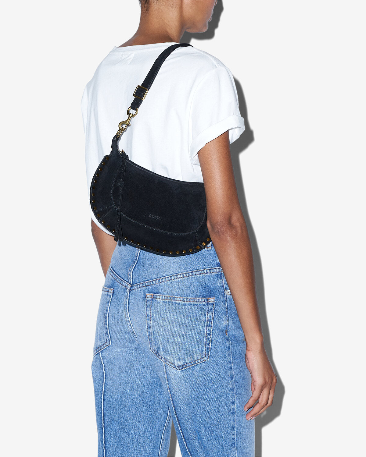 Oskan Moon Bag in Suede Leather
