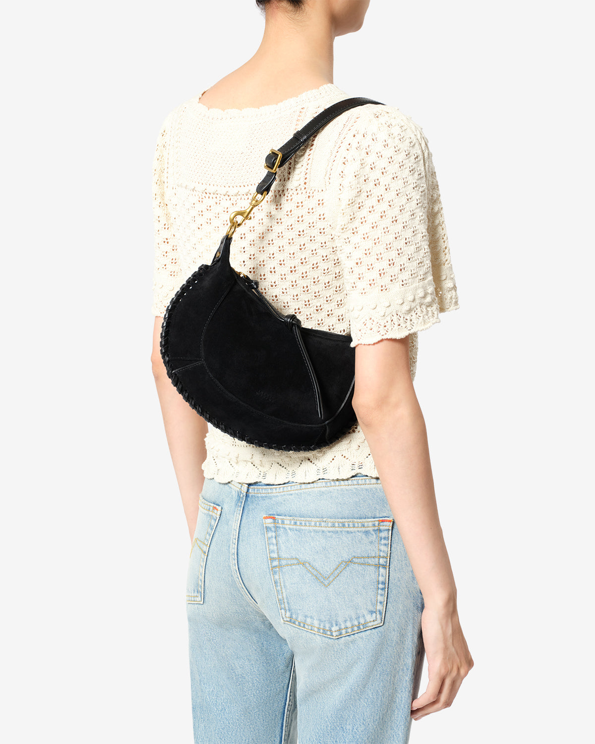Oskan Moon Bag in Suede Leather