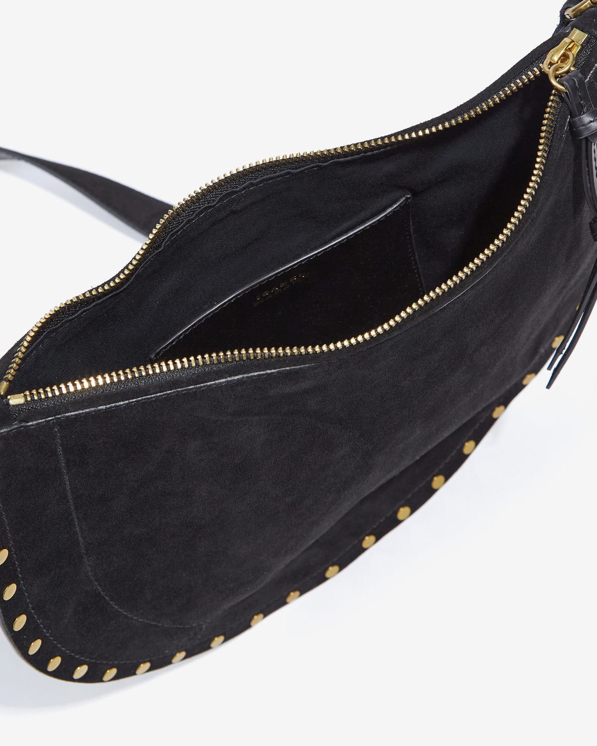 Oskan Soft Zip Bag in Suede Leather