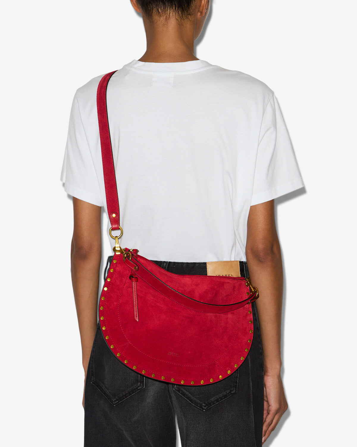 Oskan Soft Zip Bag in Suede Leather