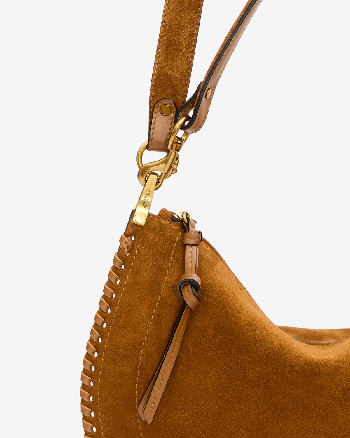 Oskan Soft Zip Bag in Suede Leather