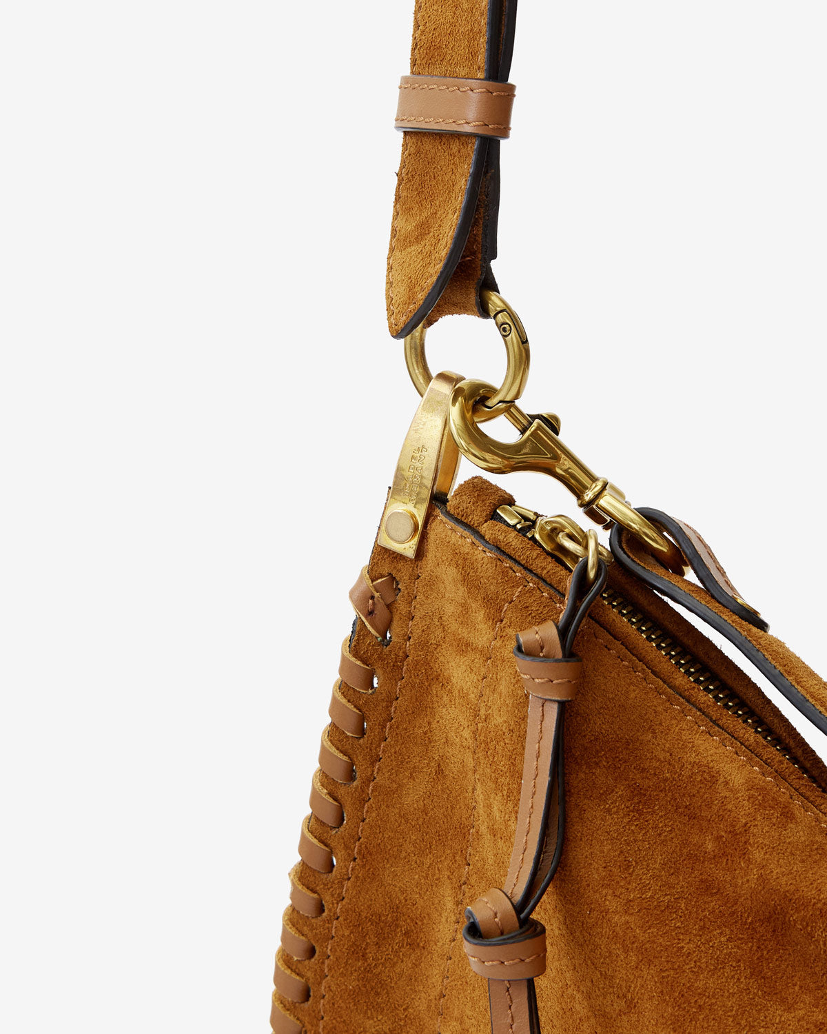 Oskan Soft Zip Bag in Suede Leather