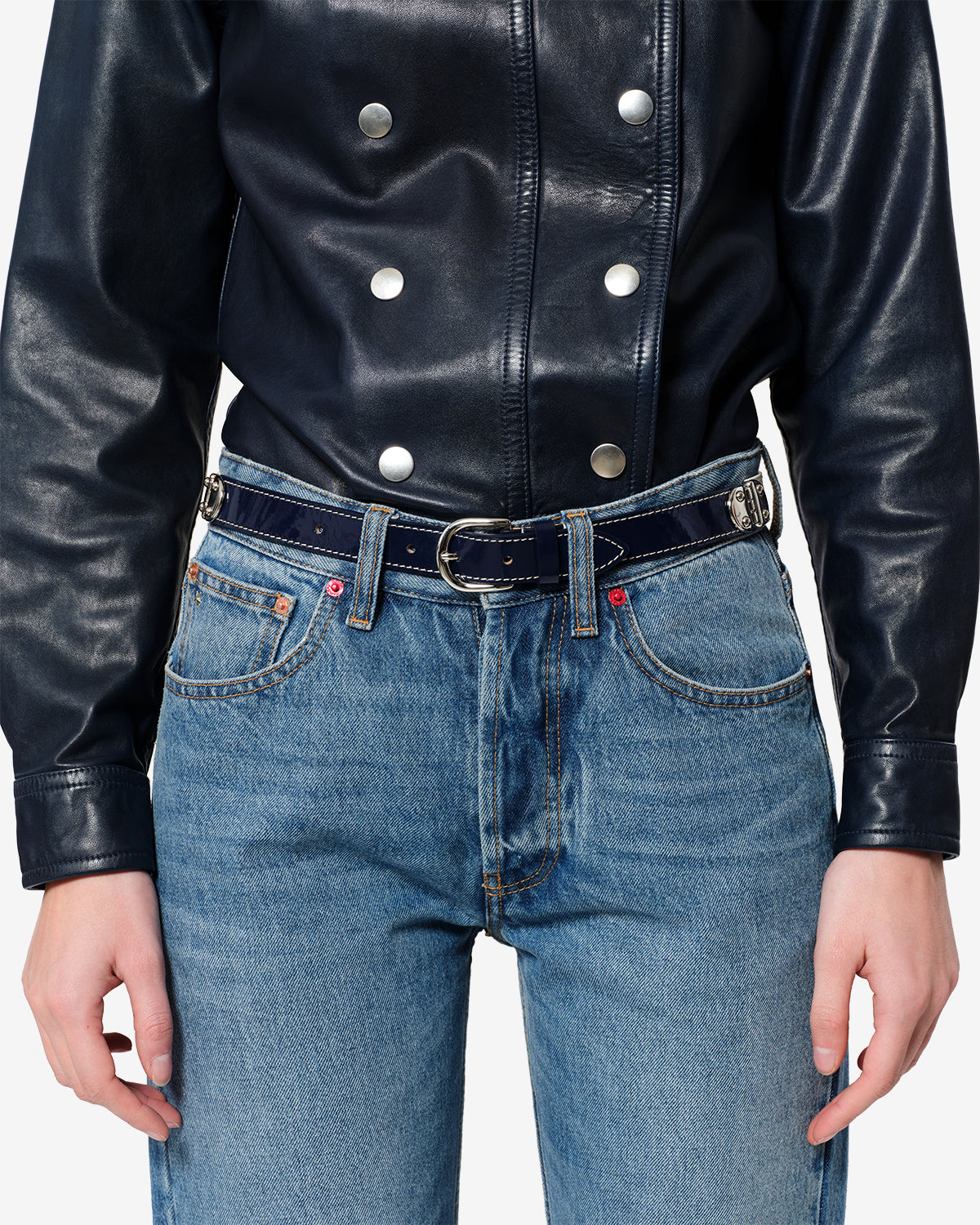 Zap leather belt