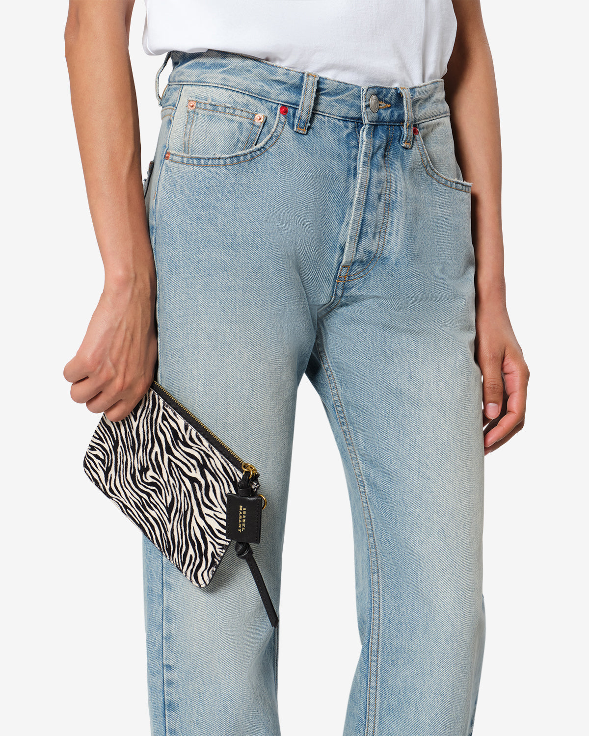 Oskan Pony leather zip pouch